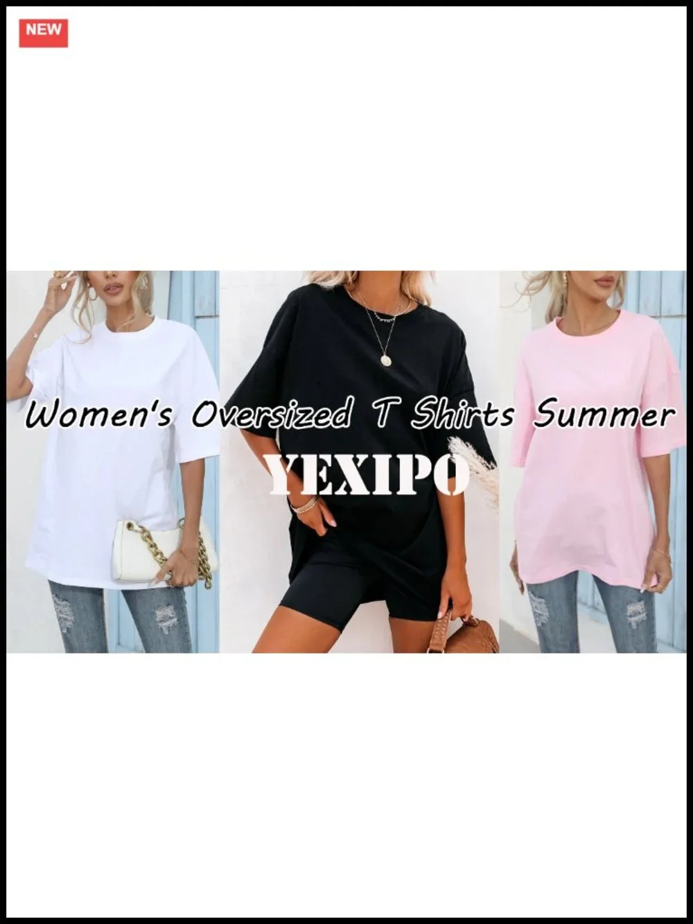 Womens Oversized Cotton Blend Graphic T-Shirt Loose Fit Casual Crewneck Short